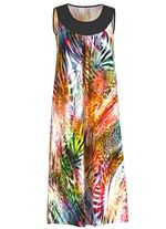 Klaus Models kl&auml;nning med briljant tryck, &auml;rml&ouml;s 