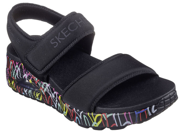 SKECHERS sandal av vadderat textilmaterial, 