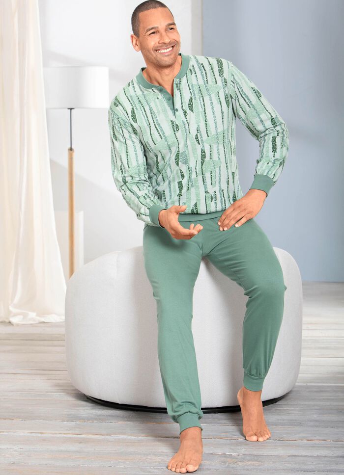 Pyjamas med knappsl&aring; och muddar 