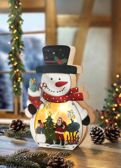 Upplyst snögubbe med timerfunktion 