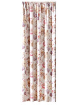 Blommig design över gardinen, 