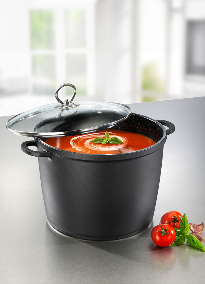 "KING" kastrull i gjuten aluminium med keramisk non-stick beläggning SVART