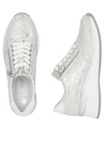 Rieker sneakers med snörning av tryckt syntetmaterial LJUSGRÅ-SILVER