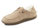 Fodrade herrtofflor med lammskinn BEIGE