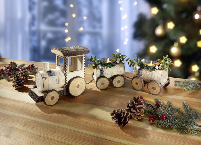 värmeljushållare "Wooden Train" 