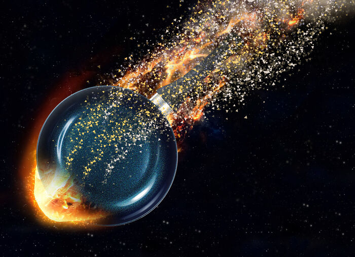 Meteorpanna med megahård diamantkeramisk non-stick premiumbeläggning, 