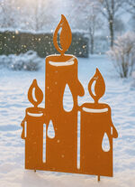 Trädgårdspåle i rostutseende 