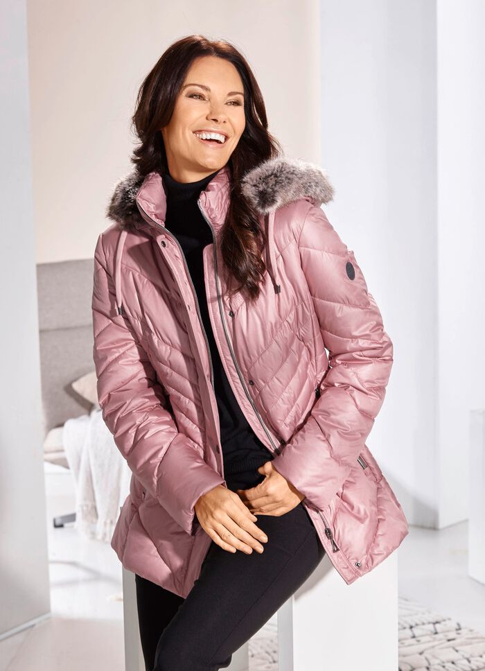 Jacka med dragkedja i sidoslitsarna ROSENKVARTS