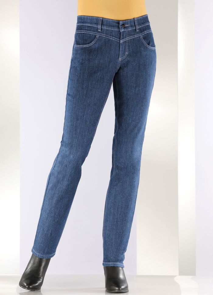 Magic-Jeans med figurformande jeanssadel 