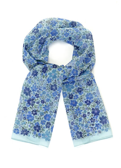 Halsduk med fantasiblommönster 