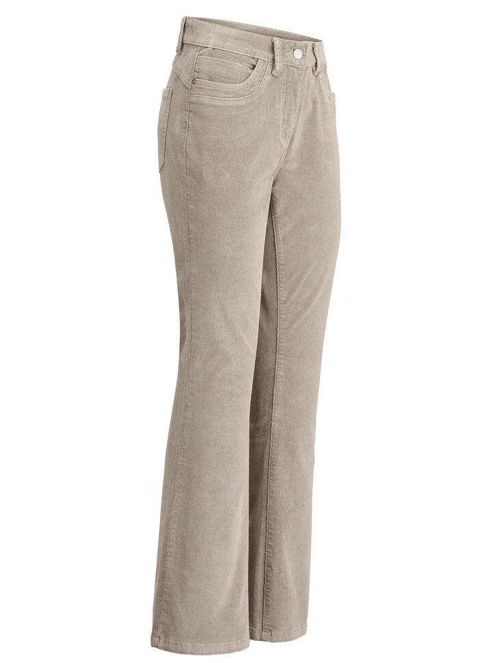 Manchesterbyxor i trendig bootcut-form BEIGE