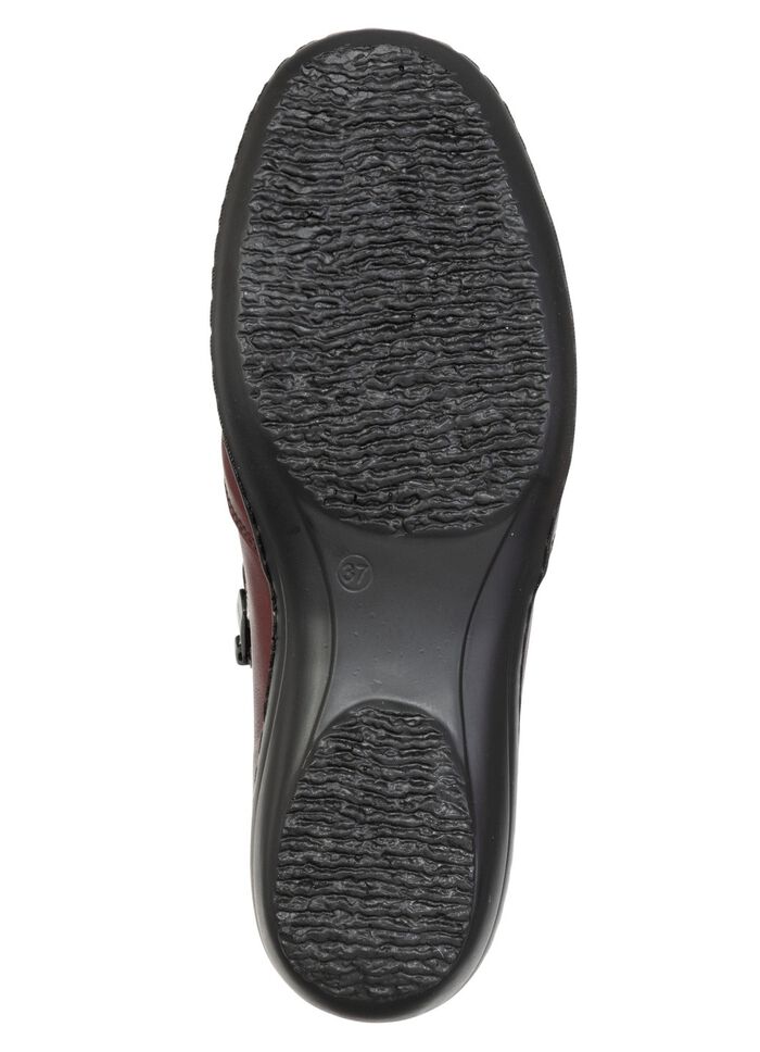 ELENA EDEN, bekv&auml;ma damst&ouml;vlar, bredd H, med uttagbar fotb&auml;dd BURGUND-SVART