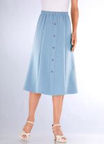 Kjol med dekorativ knapprad 