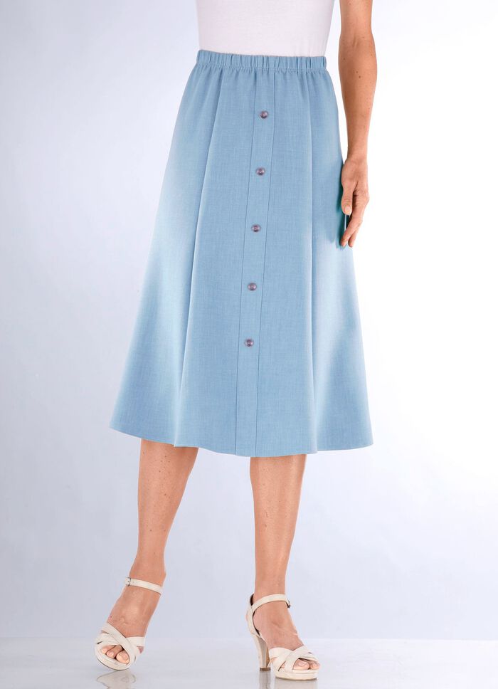 Kjol med dekorativ knapprad 