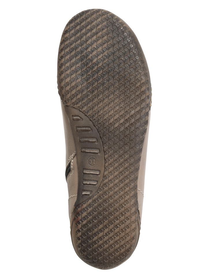 ELENA EDEN skosko med sn&ouml;rning och vadderad skaftkant i textil TAUPE