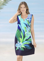 Kl&auml;nning med briljant f&auml;rgtryck, &auml;rml&ouml;s 