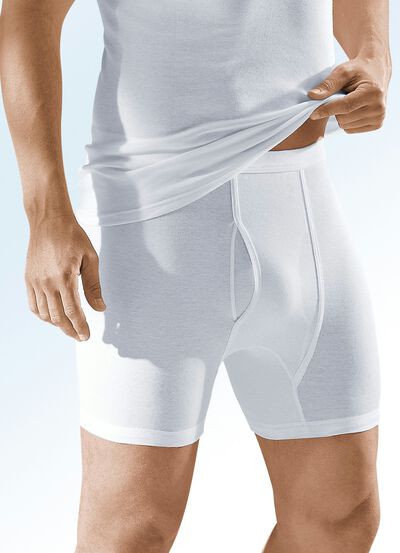 Fyra-pack finribbade byxor, vita, , large