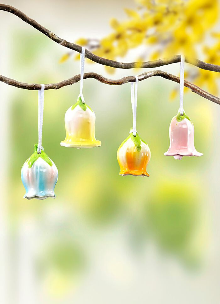 Blomklockor i porslin, set om 4 