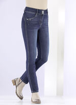 Shaping jeans i 4-ficksform SVART-VITT