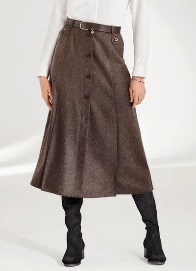 Kjol med dekorativa knappar 