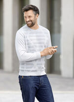 Tröja med rund hals i strukturerad design i 3 färger METALLERAD STEIN