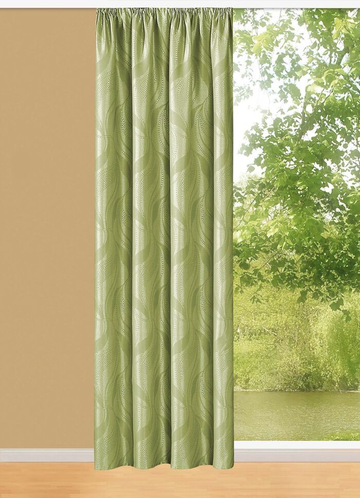 &Ouml;ver gardin med volangtejp GR&Uuml;N