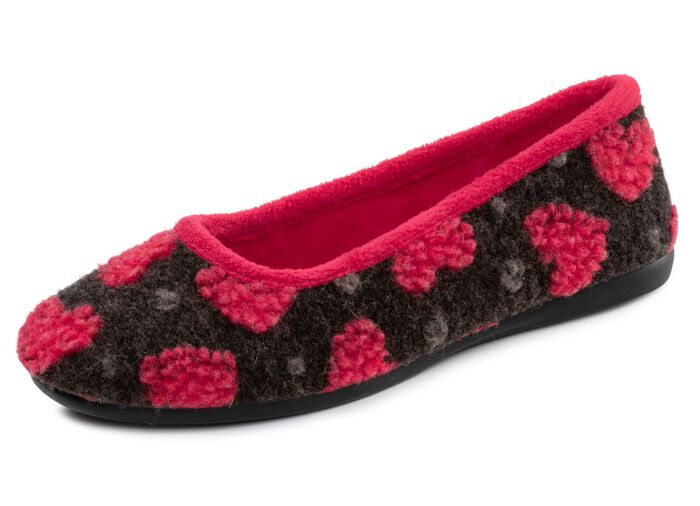 Laurina, snygga damballerinor, med hj&auml;rtm&ouml;nster ANTRACITER&Ouml;D