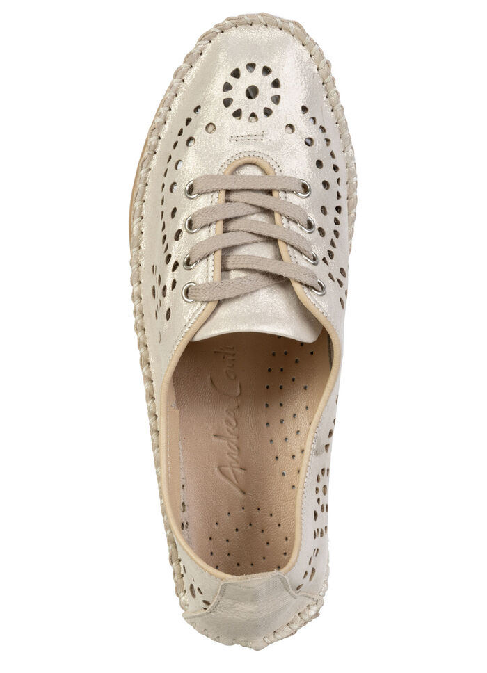 Andrea Conti, somriga damskor med snörning, vidd G, med uttagbar fotbädd MATTGOLD