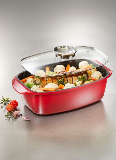 Extra h&ouml;g gjuten aluminium stekpanna fr&aring;n King med non-stick bel&auml;ggning 