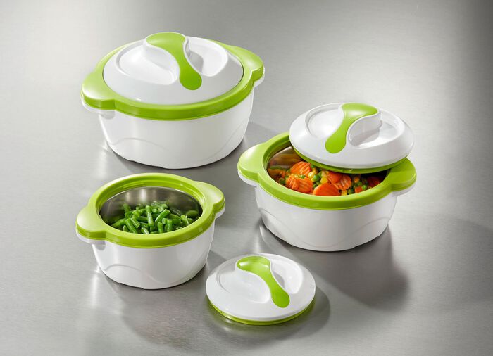 Cucinova termoskålar för att hålla värmen eller kall VIT-GRÖN