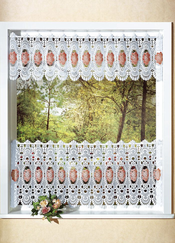 Underbar, kort gardin med stånggenomföring VIT UNI