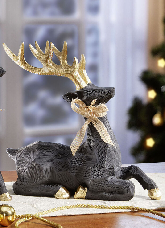 Rådjur med hovar och horn i guldfärg SCHWARZ