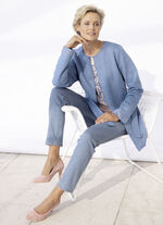 Jeans med blommiga broderier, 