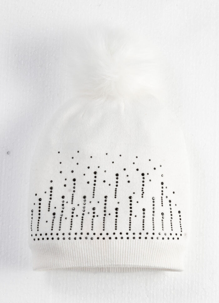 Snygg damhatt med glitterstenar NATURVIT