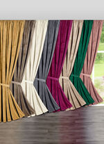 Mörkläggningsgardin i skimrande sammetslook 