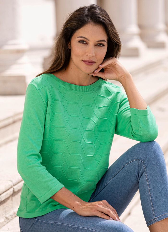 Pullover med grafisk struktur GR&Ouml;NT