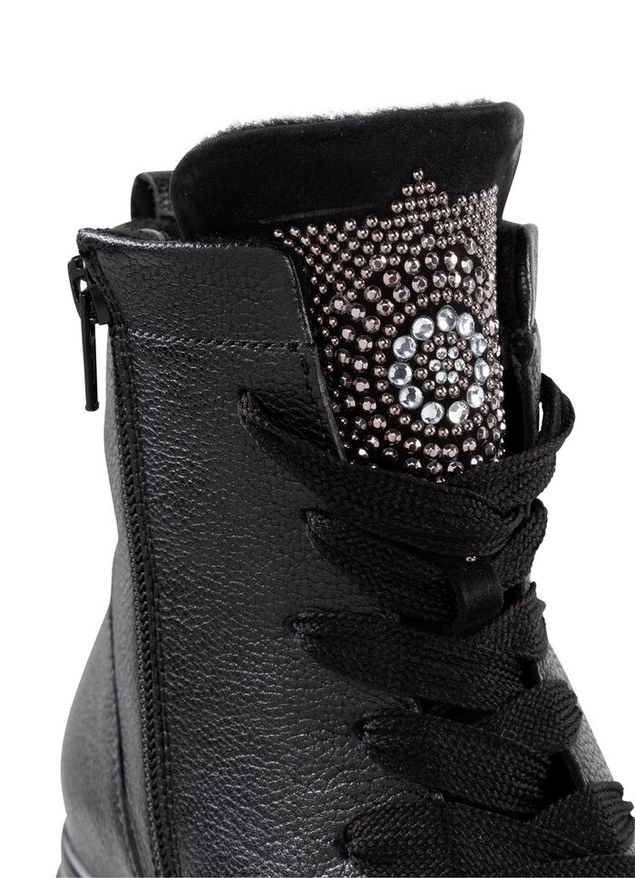 Waldl&auml;ufer skosko med sn&ouml;rning med effektiva glitterstenar SVART