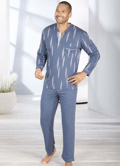 Pyjamas med knappslå och öppna toppar, , large