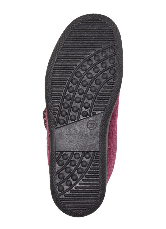Varma damtofflor, bredd H, med kardborreband BORDEAUX