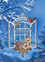 Fönsterbild gjord av äkta Plauenspets 