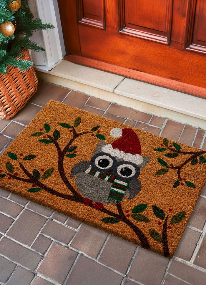 Kokos d&ouml;rrmatta med ugglemotiv 