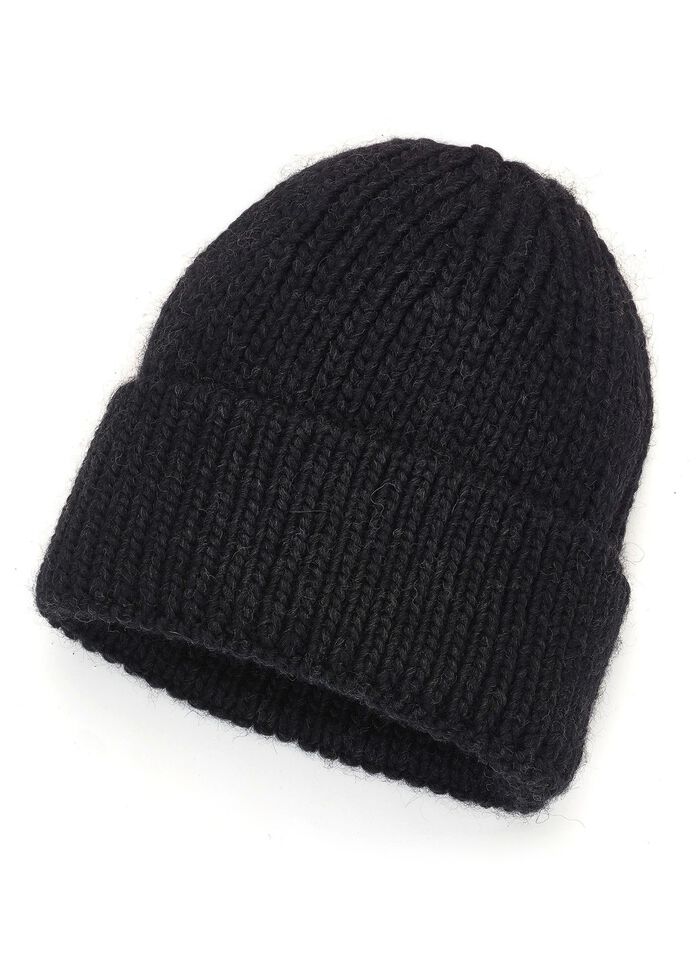 Trendig damhatt med uppvik SVART