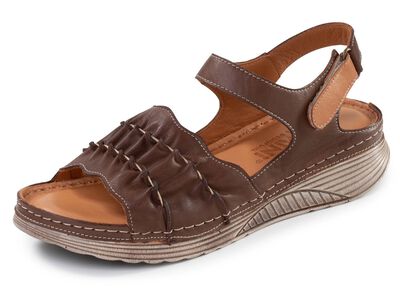 Gemini, l&auml;tta damsandaler, bredd G, tillverkade av l&auml;der 