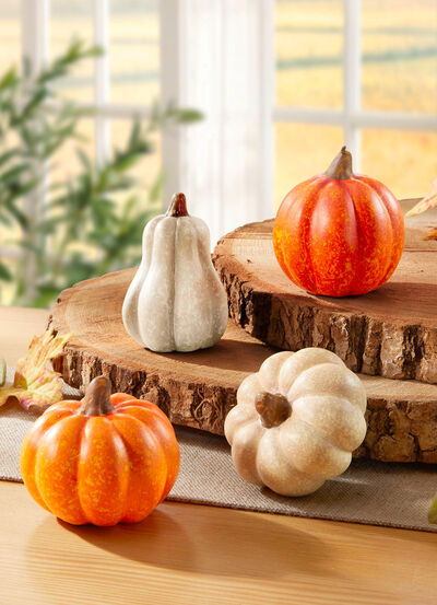 Dekorativa pumpor, set om 4 