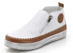 Gemini bootie med dekorativ perforering VIT BRUN