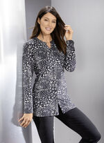 Skjortblus med kort V-slits 