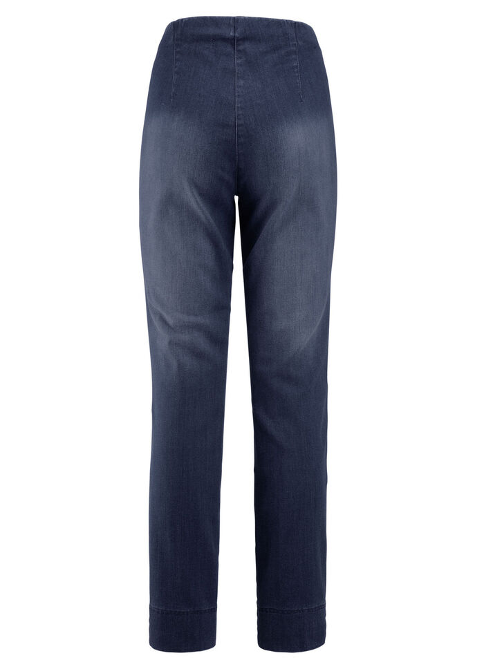Jeans med sydda kanter DUNKELBLAU