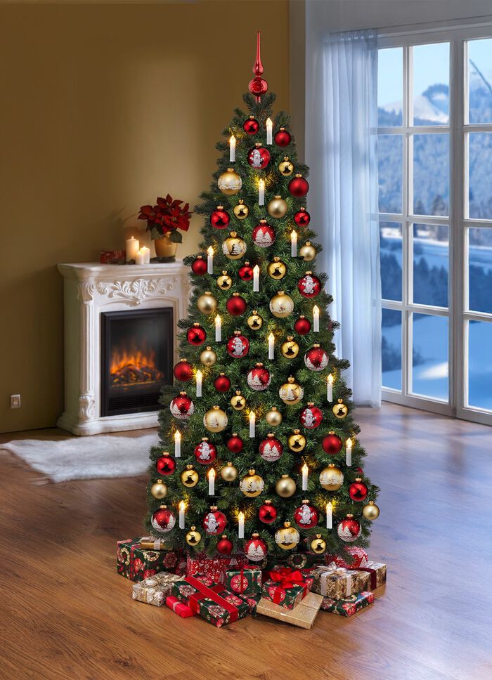 16-delade julgranskulor i glas R&Ouml;D