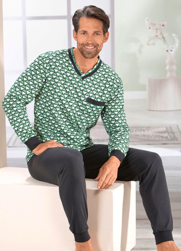 Pyjamas med V-ringning och muddar 