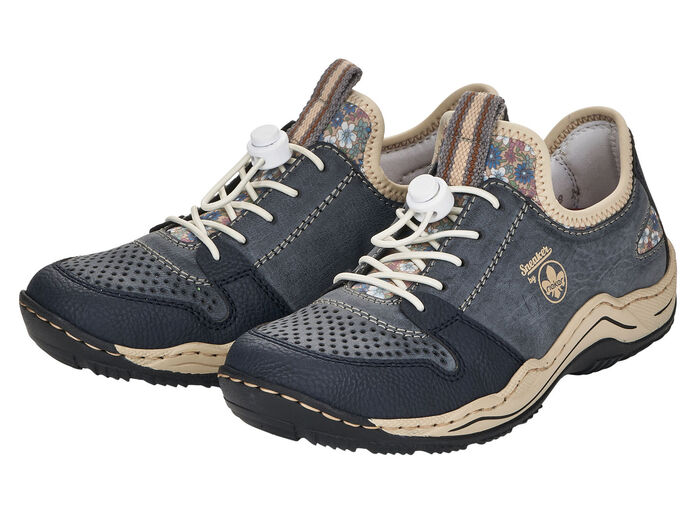 Sneakers från Rieker med snabbknäppning DENIM BLÅ-BEIGE
